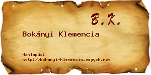 Bokányi Klemencia névjegykártya